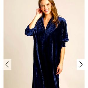 Umgee Maxi Stripe Button Down Shirt Dress